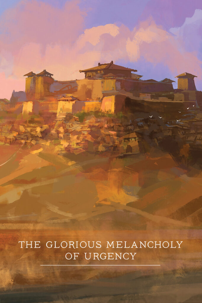 Book cover: The Glorious Melancholy of Urgency